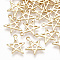 Brass Charms, Cadmium Free & Nickel Free & Lead Free, Star, Real 18K Gold Plated, 13x11x1mm, Hole: 1.2mm