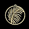 201 Stainless Steel Pendants, Laser Cut, Ring with Leaf, Golden, 32x30x1mm, Hole: 1.4mm