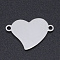 Non-Tarnish 201 Stainless Steel Links Connectors, Manual Polishing, Laser Cut Links, Heart, Stainless Steel Color, 11.5x17.5x1mm, Hole: 1.4mm