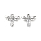 Rack Plating Brass Pendants, with Glass, Dragonfly Charms, Real Platinum Plated, 10x11x2mm, Hole: 1.4mm