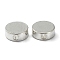 Brass Beads, Flat Round, Silver Color Plated, 8x3mm, Hole: 1.8mm