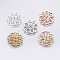 Brass Filigree Joiners Links, Long-Lasting Plated, Lead Free & Cadmium Free, Flower, Mixed Color, 21x1.5mm, Hole: 0.5mm