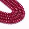 Faceted Rondelle Dyed Natural White Jade Bead Strands, FireBrick, 8~9x5~6mm, Hole: 1mm, about 70pcs/strand, 14.5 inch