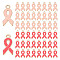 60Pcs 2 Colors Alloy Enamel Pendants, Cadmium Free & Lead Free, October Breast Cancer Pink Awareness Ribbon Shape, Light Gold Plated, Mixed Color, 20x10x2mm, Hole: 2mm, 30pcs/color