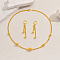 Luxury Brass Round Bead Pendant Earrings & Necklaces Set for Women's Daily Party, Golden