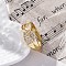 Brass Micro Pave Clear Cubic Zirconia Cuff Finger Rings for Women, Long-Lasting Plated, Rack Plating, Lead Free & Cadmium Free, Real 18K Gold Plated, Adjustable, 7.5mm