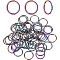 CHGCRAFT 60Pcs Rainbow Open Jump Rings 304 Stainless Steel Jump Rings Plating Jump Rings for Necklace Bracelet Earrings Making, 18 Gauge 18mm