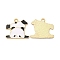 Alloy Enamel Pendants, Golden, Panda Charm, White, 21x23x1mm, Hole: 2mm