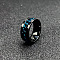 304 Stainless Steel Rotatable Chain Finger Rings for Men, Fidget Spinner Ring for Calming Worry Meditation, Bottle Opener Finger Rings, Stainless Steel Color, Blue, US Size 10(19.8mm)