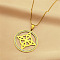201 Stainless Steel Witch Knot Pendant Necklaces, with Polymer Clay Rhinestones, Real 18K Gold Plated, 17.80 inch(45.2cm)