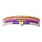 4Pcs 4 Style Brass Heart & Glass Seed Beaded Stretch Bracelets Set, Stackable Bracelets, Mixed Color, Inner Diameter: 2-1/8 inch(5.5cm), 1Pc/style