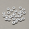 White and Black Acrylic , Flat Round with Num.6, 7x4mm, Hole: 1.3mm, about 3600pcs/500g