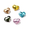 Glass Rhinestone Cabochons, Pointed Back & Back Plated, Heart, Mixed Color, 8.5x10x4.2mm