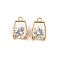 Brass Pave Cubic Zirconia Pendants, Rectangle Charms, Real 18K Gold Plated, 15x9x4mm, Hole: 1.5mm