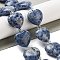 Natural Blue Spot Jasper Beads Strands, Heart, with Seed Beads, 19~19.5x20x10mm, Hole: 1.5mm, about 17pcs/strand, 15.75 inch(40cm)