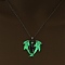 Luminous Alloy Pendants, Necklace, Halloween, Dragon/Skull/Horse/Gun, Yellow Green, 17.72 inch(45cm)