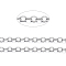 Brass Flat Oval Cable Chains, Unwelded, with Spool, Cadmium Free & Lead Free, Platinum, 3.5x3x0.5mm, about 301.83 Feet(92m)/roll