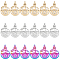 18Pcs 3 Colors 304 Stainless Steel Pendant, Hollow Charms, Bottle with Eye, Mixed Color, 30x19.5x1.5mm, Hole: 1.4mm, 6pcs/color