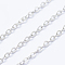 Brass Cable Chains, Soldered, Long-Lasting Plated, Flat Oval, Cadmium Free & Lead Free, Platinum, 1.5mm, Link: 2.1x1.5mm