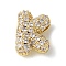 Brass Micro Pave Cubic Zirconia Beads, Letter, Rack Plating, Long-Lasting Plated, Real 18K Gold Plated, Letter K, 10.5x7.5x4.5mm, Hole: 3x2mm