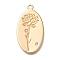 Brass Micro Pave Cubic Zirconia Pendants, Cadmium Free & Nickel Free & Lead Free, Birthday Flower Charms, August Gladiolus, 26x14x1mm, Hole: 1.2mm