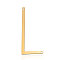 201 Stainless Steel Links connectors, Letter, Golden, Letter.L, 37x17x1mm, Hole: 1mm