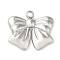 Non-Tarnish 304 Stainless Steel Pendants, Bowknot Charm, Stainless Steel Color, 14x15x3mm, Hole: 1.5mm