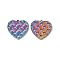 Ion Plating(IP) 304 Stainless Steel Pendants, Heart Charms, Rainbow Color, 19.5x20x2mm, Hole: 1.2mm