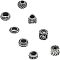 304 Stainless Steel European Beads, Large Hole Beads, Mixed Shapes, Antique Silver, 6.8x5.2x1.1cm, 8pcs/box