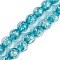 Handmade Gold Foil Lampwork Beads Strands, Round, Dark Turquoise, 10mm, Hole: 1.8mm, about 50pcs/strand, 186.61''(474cm)