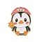 Animal Enamel Pins, Golden Alloy Brooches for Backpack Clothes, Penguin, 28x22x2mm