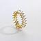Fashionable Horse Eye Brass Micro Pave Cubic Zirconia Ring for Women, Hip-hop Style Jewelry Accessory, Golden, US Size 7(17.3mm)