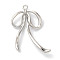 Rack Plating Alloy Pendants, Cadmium Free & Nickel Free & Lead Free, Bowknot, Platinum, 33x27x5mm, Hole: 1.8mm