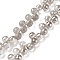 Transparent Glass Beads Strands, Top Drilled, Faceted(96 Facets), Round, Dark Gray, 9mm, Hole: 1.5mm, about 71~72pcs/strand, 17.13~17.32 inch(43.5~44cm)
