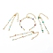 Handmade Beaded Bracelets Making, with Glass & Brass Beaded Chain, 304 Stainless Steel Findings, Mixed Color, 16x0.2cm