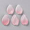 Two Tone Transparent Spray Painted Glass Pendants, Petaline, Pink, 16x9.5x2mm, Hole: 1mm