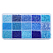 DICOSMETIC About 15000Pcs 15 Styles Blue Seed Beads Baking Paint Tube Beads Glass Bugle Beads Small Transparent Loose Beads Kit for DIY Jewelry Making