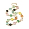 Brass with Cat Eye Necklaces, Light Gold, 17.48 inch(44.4cm)