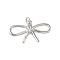 Rack Plating Brass Pendants, Cadmium Free & Lead Free, Long-Lasting Plated, Bowknot, Platinum, 14.5x25.5x5.5mm, Hole: 5mm