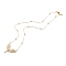 Brass Micro Pave Clear Cubic Zirconia Cross Pendant Necklaces, with 304 Stainless Steel Lobster Claw Clasps, Wing, Golden, 18.89 inch(48cm)