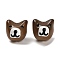 Handmade Lampwork Beads, with Enamel, Dog, Coffee, 14~14.5x14.5x14~14.5mm, Hole: 1.4mm