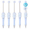 Plastic Ballpoint Pen, Stainless Steel Beadable Pen, For DIY Personalized Pen, Light Steel Blue, 143.5x20x20mm