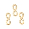 304 Stainless Steel Links Connectors, Infinity, Real 18K Gold Plated, 21.5x18x2mm, Hole: 6x3mm