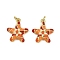 Brass Enamel Pendants, Starfish Charm, with Jump Ring, Long-Lasting Plated, Cadmium Free & Lead Free, Rack Plating, Real 18K Gold Plated, Colorful, 18x16x4mm, Hole: 3.2mm