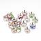 Rhinestone Spacer Beads, with CCB Plastic Findings, Rondelle, Platinum, Mixed Color, 10~11x4mm, Hole: 5mm