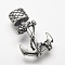 304 Stainless Steel Hook Clasps, For Leather Cord Bracelets Making, Anchor, Antique Silver, 39x24x7mm, Hole: 5.5x10mm
