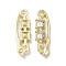 Alloy Pendant, with Glass, Light Gold, Lead Free & Cadmium Free, Safety Pin Charm, Clear, 35x10.5x4mm, Hole: 3mm
