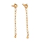 925 Sterling Silver Chain Extenders, with Spring Ring Clasps & Charms, Round, Antique Golden, 60x5.8mm, Hole: 1.6mm
