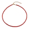 Round Opaque Colours Glass Seed Beaded Necklaces, with Alloy Lobster Claw Clasps, Golden, Red, 15.07 inch(38.5cm)
