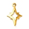 Rack Plating Brass Pendants, Long-Lasting Plated, Star Charm, Golden, 22x14x1mm, Hole: 1.6mm